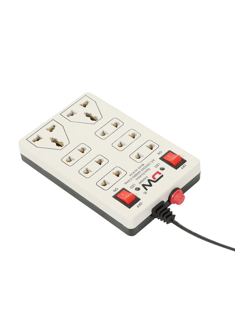 Digway Digway 240 Volts 8 2 Mini Power Strip Extension Cord Board with 2 Switch Indicator Safety Fuse 8 International sockets 2 Meter Cord Wire 8 2 Mini Power Strip_Beige_Pack of 2  - Image 2