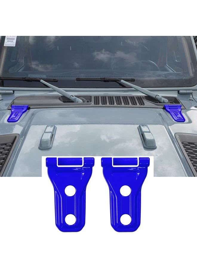 YANWEN Engine Hood Hinge Trim Decoration Cover Compatible with Jeep JL JLU Wrangler & Unlimited 2018-2021 (Blue 2Pack) … - Image 1
