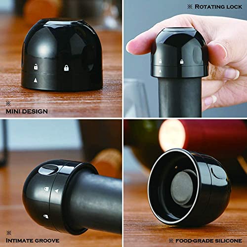 TURBID Champagne Stopper - Leakproof Silicone Corks for Sparkling Wine, Cava, Prosecco - Essential Bar Accessories - Durable and Easy Storage Wine Opener Included (Champagne, Set of 4) - Image 4