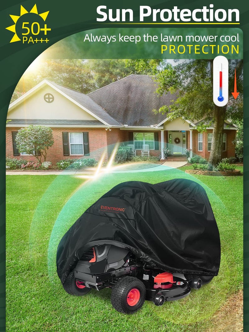 EVENTRONIC Riding Lawn Mower Cover, Eventronic 54“ Riding Lawn Tractor Cover Waterproof Heavy Duty Durable (420D-polyester oxford) - Image 5