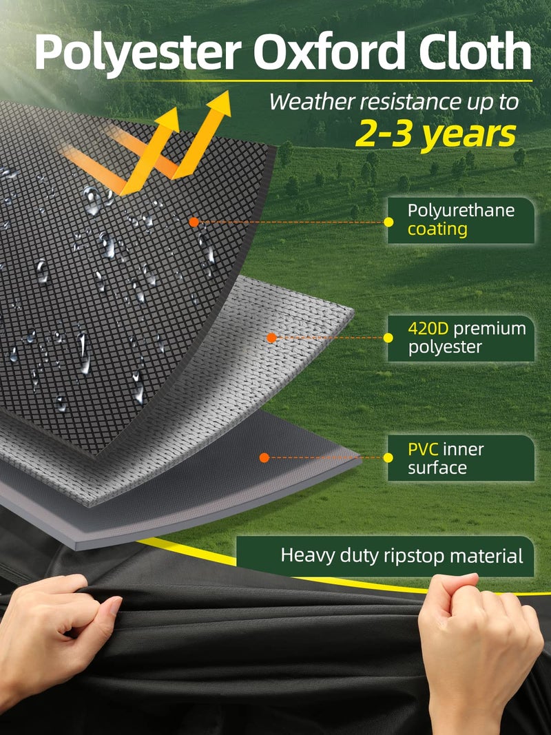 EVENTRONIC Riding Lawn Mower Cover, Eventronic 54“ Riding Lawn Tractor Cover Waterproof Heavy Duty Durable (420D-polyester oxford) - Image 3
