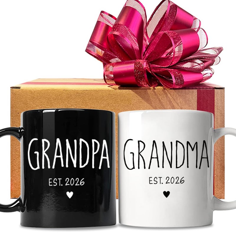 FALJIOK New Grandparents Coffee Mug Gifts First Time 2026, Promoted to Grandparents Grandma & Grandpa 2026 Mugs, Pregnancy Announcement Gifts for Grandfather Grandmother, Baby Announcement Gift - Image 1