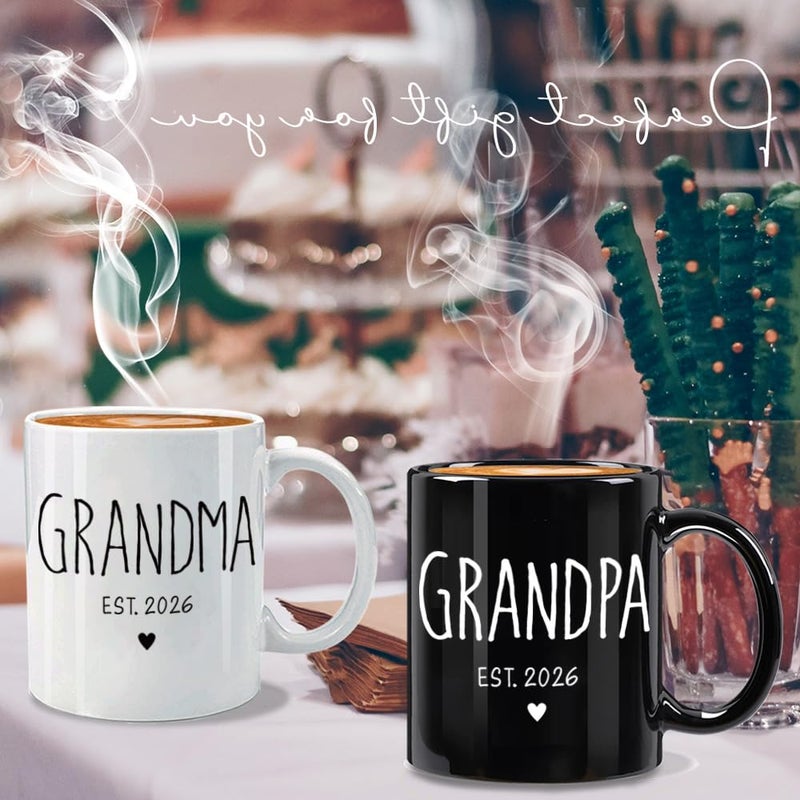 FALJIOK New Grandparents Coffee Mug Gifts First Time 2026, Promoted to Grandparents Grandma & Grandpa 2026 Mugs, Pregnancy Announcement Gifts for Grandfather Grandmother, Baby Announcement Gift - Image 2