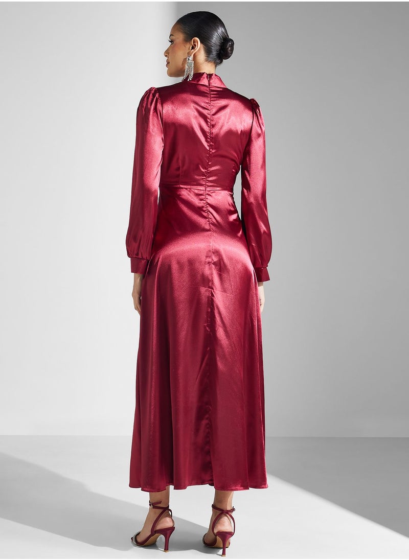 Khizana - Embroidered Detail Shimmer Dress - Image 1
