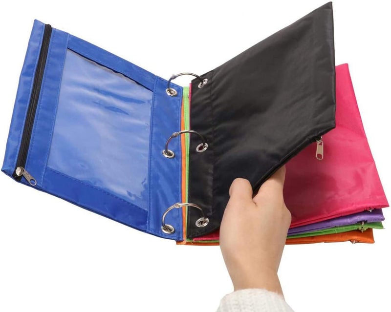 SdeFe Store Pencil Pouch for 3 Ring Binder, Zippered Pen Pencil Case Binder Pouch with Clear Window 4 Pack (Black) - Image 2