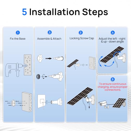 ECO-Worthy Solar Panel for Ring Camera Outdoor Wireless, 5W Fast Charging Compatible with Rings Spotlight & All-New Stick Up Outdoor Cam with USB-C & Barrel Plug, Waterproof, 10ft Cable - Image 4
