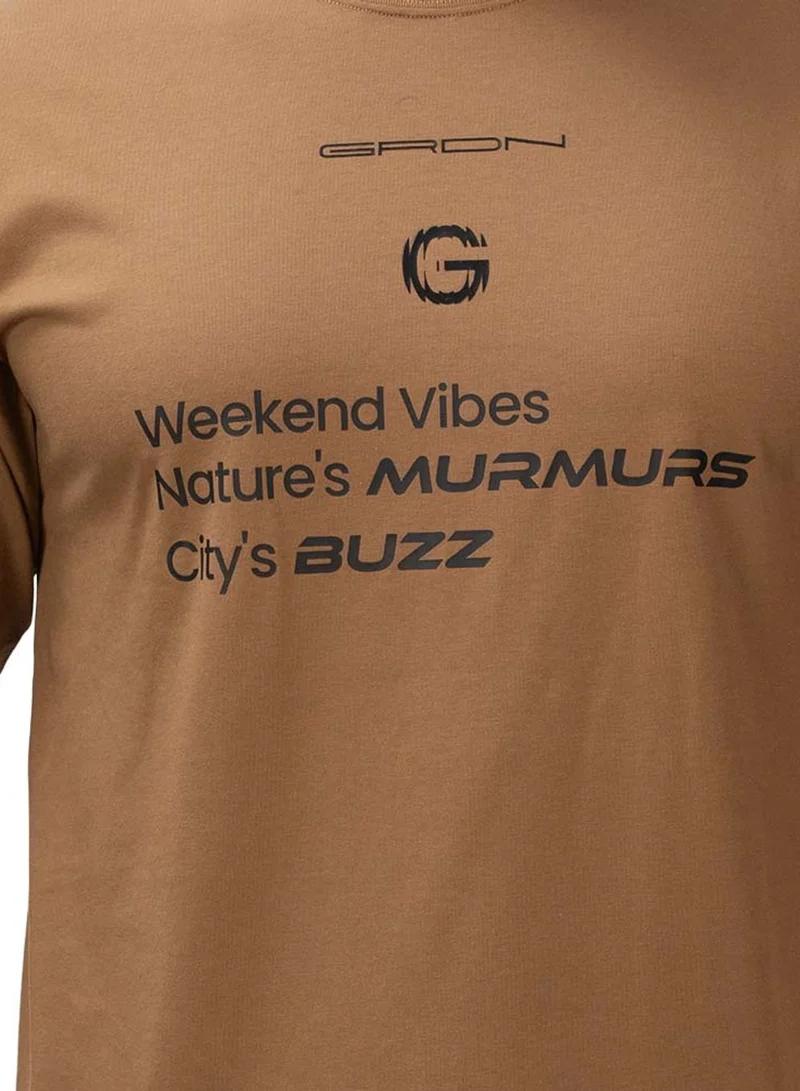 GIORDANO  Men's Relaxed Fit Printed Crew Neck Cotton Tee for Men | Best Price UAE