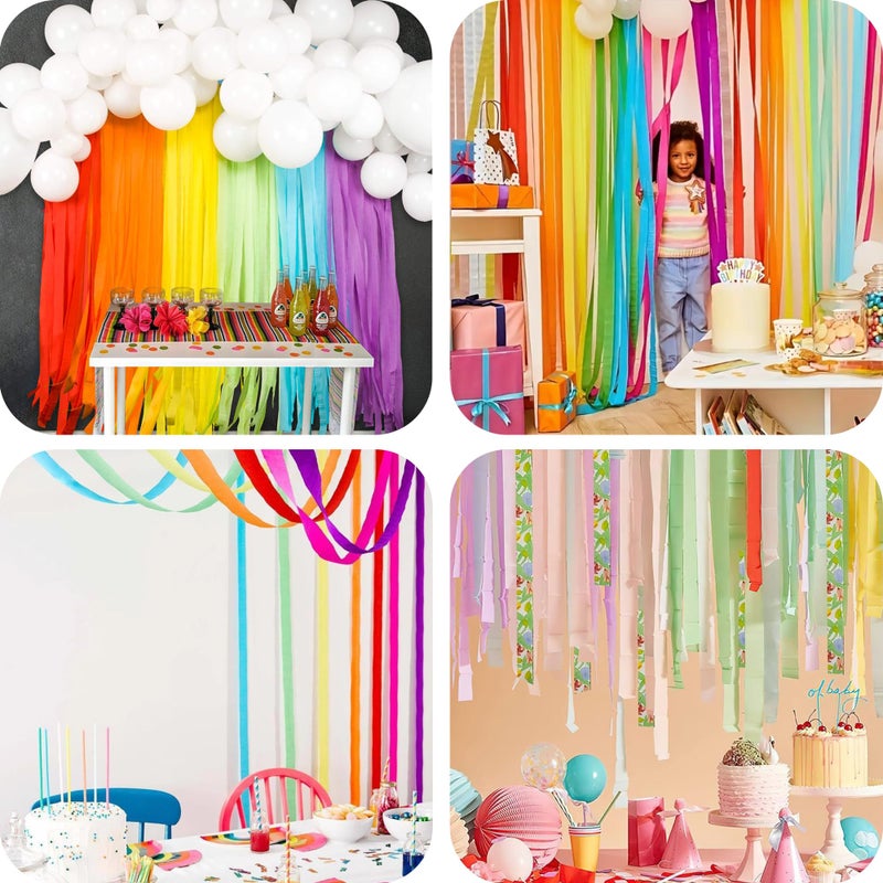 BEISHIDA Pink Crepe Paper Roll, 9.8 Inch Wide 8ft Long Crepe Paper Sheet for Flower Making, Wedding Ceremony, Birthday Holiday Party Decoration,DIY Craft(2Rolls) - Image 4