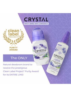 CRYSTAL Deodorant CRYSTAL Deodorant Aluminum Free Mineral Deodorant Roll-On for Women & Men, Lavender & White Tea - Paraben Free - Certified Cruelty Free & Vegan Deodorant - Prevents Odor Up to 24 Hours ,2.25 Fl Oz (Pa  - Image 3