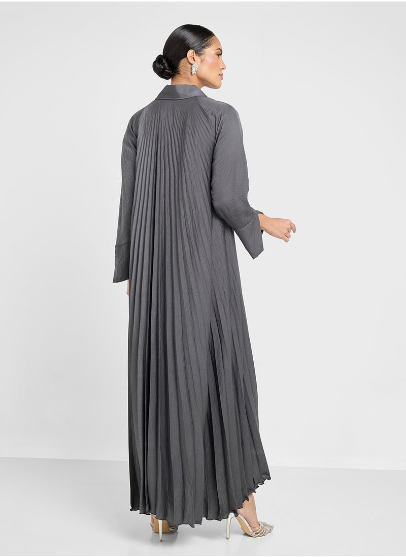 Khizana Pleated Abaya With Sheila  - Image 2