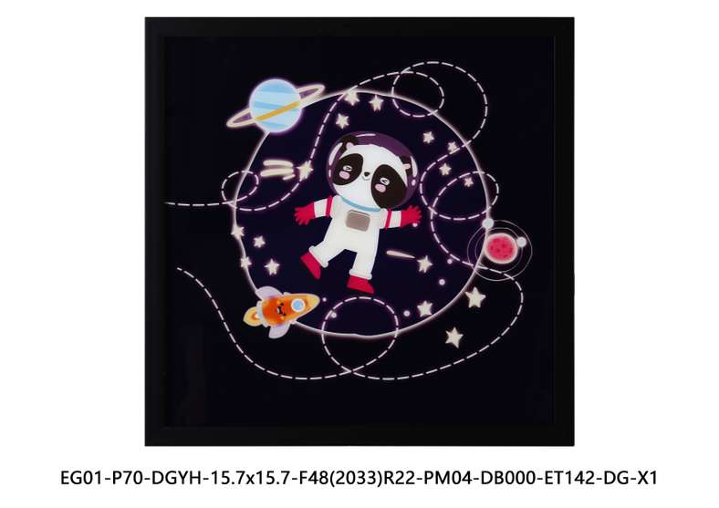Pan Home Astro Space LED Framed Wall Art 43x43cm - Multicolor - 163AIC9904921 - Image 5
