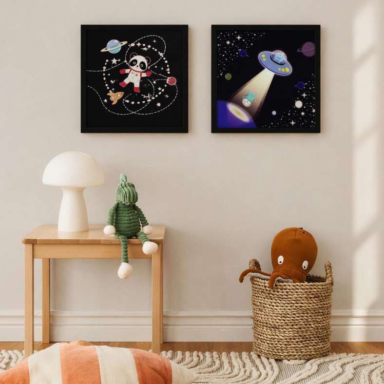 Pan Home Astro Space LED Framed Wall Art 43x43cm - Multicolor - 163AIC9904921 - Image 2