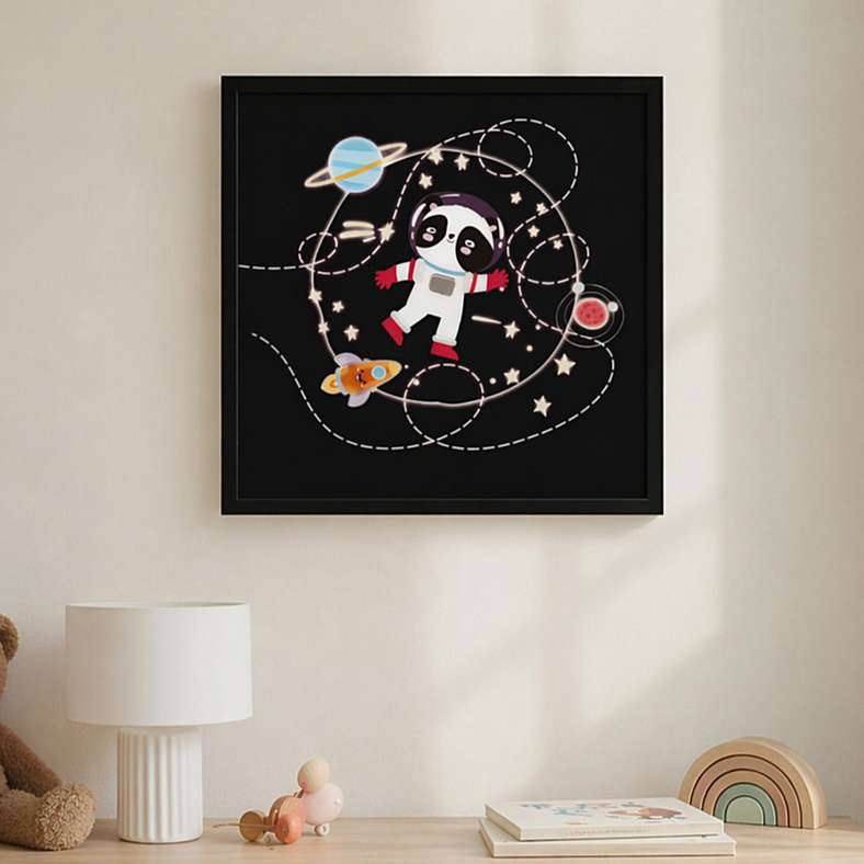 Pan Home Astro Space LED Framed Wall Art 43x43cm - Multicolor - 163AIC9904921 - Image 1