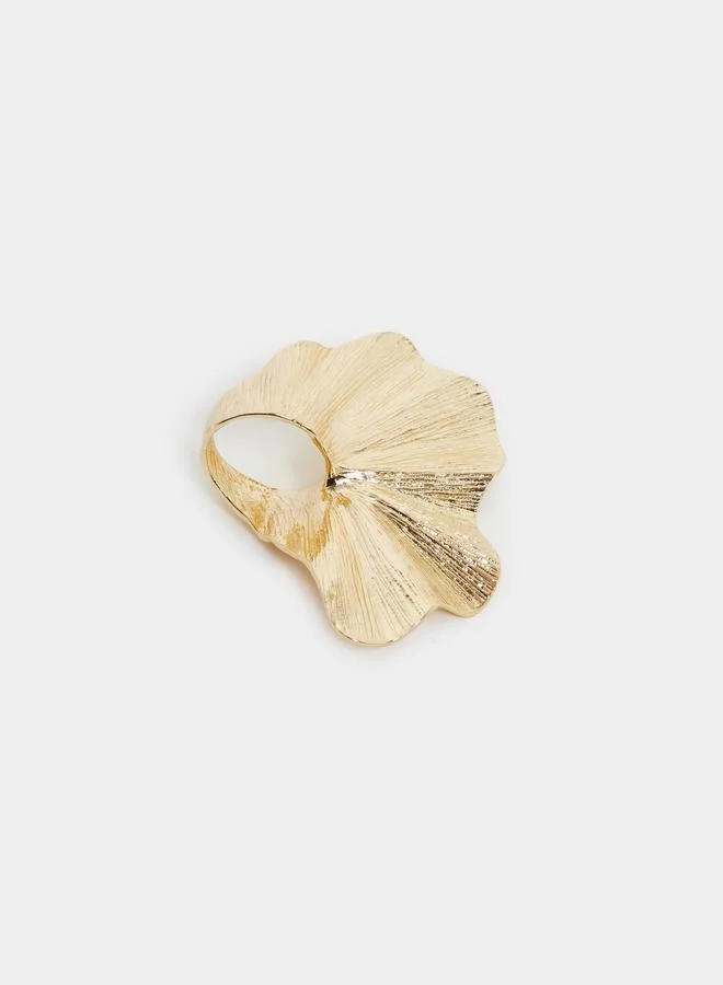 ستايلي Styli Women Gold Textured Overlap Ring