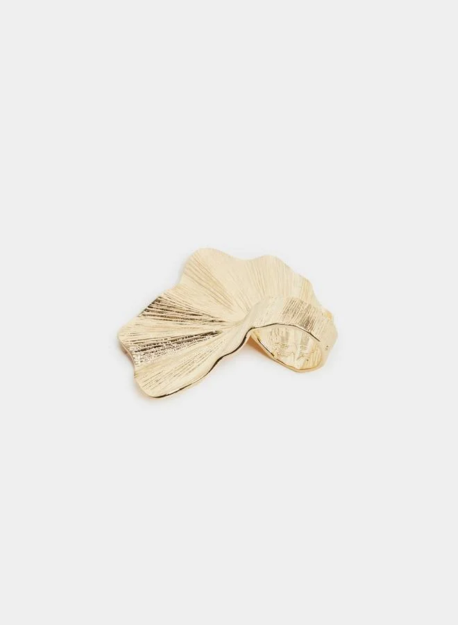 ستايلي Styli Women Gold Textured Overlap Ring