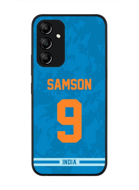 Rugged Black Edge Case for Samsung Galaxy A54, Slim fit Soft Case Flexible Anti Drop TPU Gel Thin Cover - Player Name - Sanju Samson, Jersey Number- 9