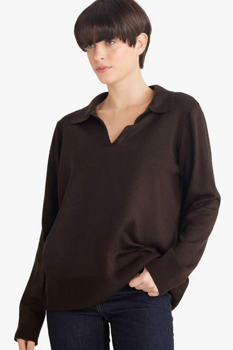 ديفاكتو Regular Fit Polo Collar Knit Pullover