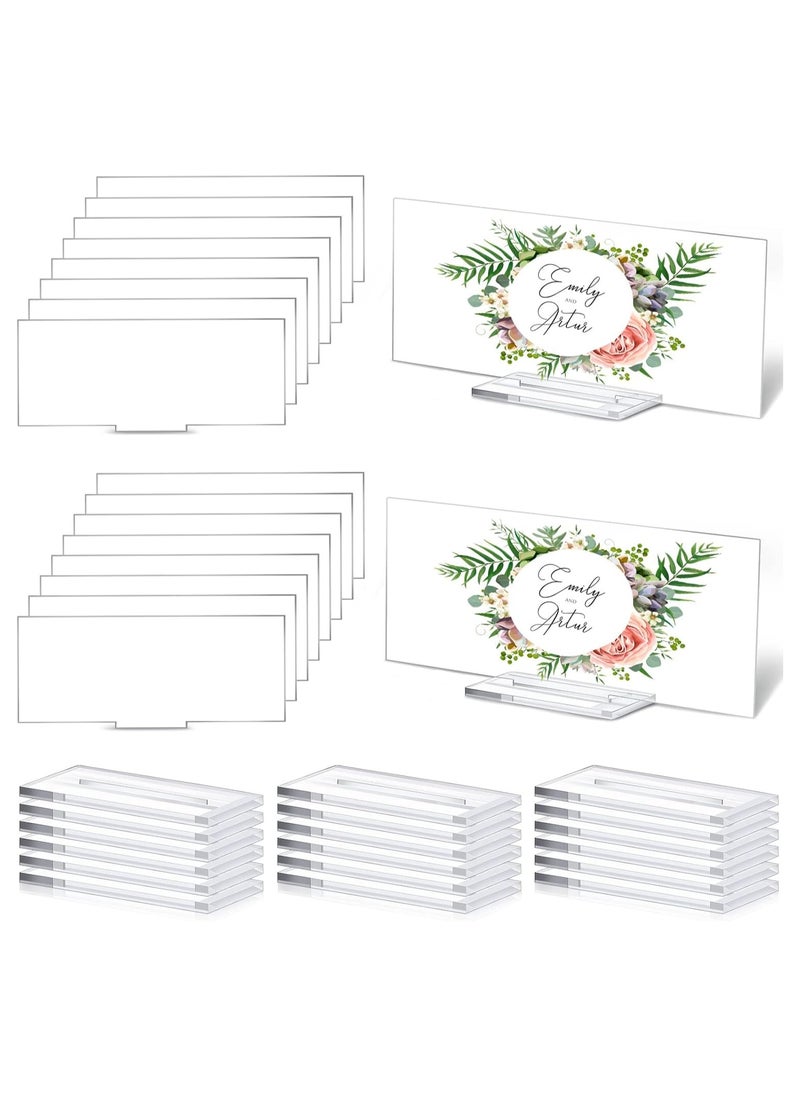 SMARTPOINTS 10 Pack Acrylic Name Plate Personalized Desk Name Plaque Sign Clear Acrylic Panel Rectangle Acrylic Sheet Blank for Office Desk Decor (6 x 15cm)  - Image 1