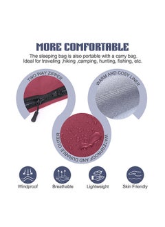 TOMSHOO TOMSHOO Ultralight Sleeping Bag for Adults Outdoor Envelope Sleeping Bag for Warm Weather Camping Backpacking Hiking  - Image 3