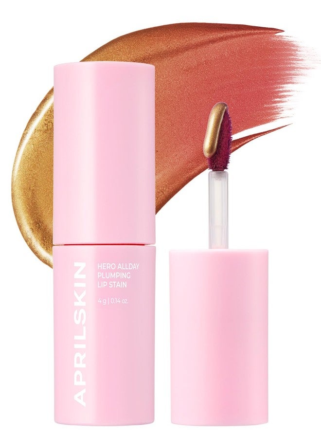 APRILSKIN Hero All Day Plumping Lip Stain | 24H Long-Lasting | Quick Visible Plumping for Fuller-Looking Lips | Smudge-Proof & Transfer Proof Wipe-Off Tint | Natural Rose | 0.14oz - Image 1