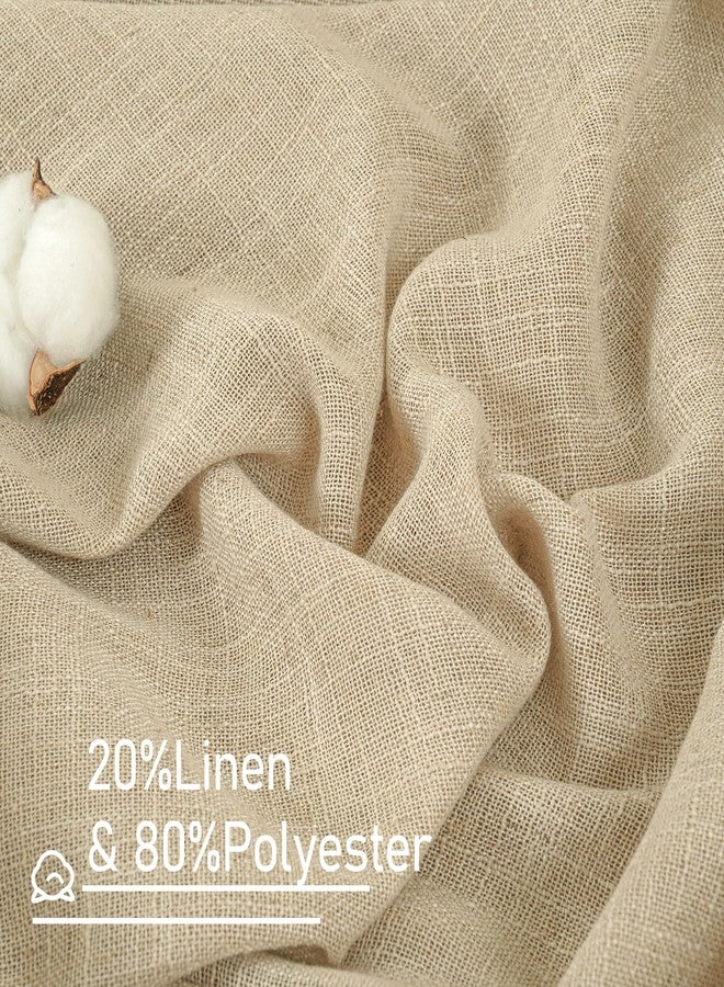 LAMIT Light Filtering Linen Curtains 84 inches Long for Bedroom, Faux Linen Textured Semi Sheer Back Tab and Rod Pocket Burlap Boho Modern Drapes for Living Room/Farmhouse, 2 Panels, 38 x 84 Inch - Image 2