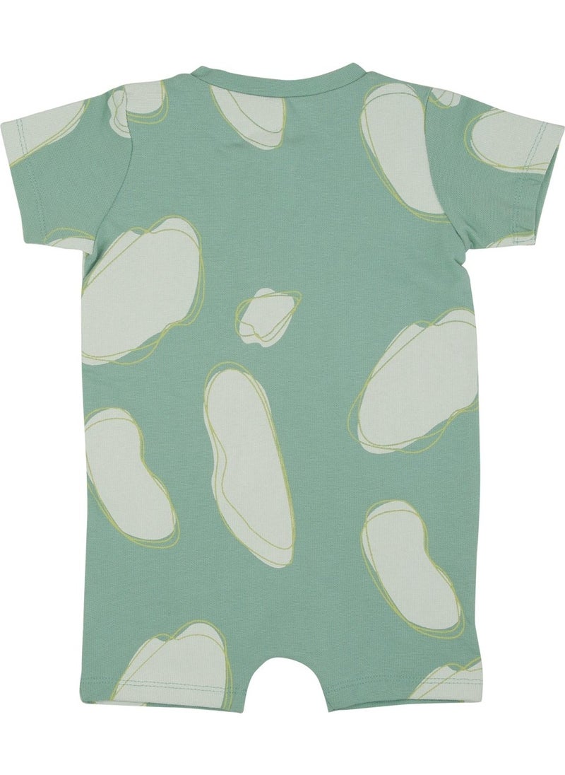 Jrmori - Cloud Printed Halter Zipper Short Jumpsuit - Image 1