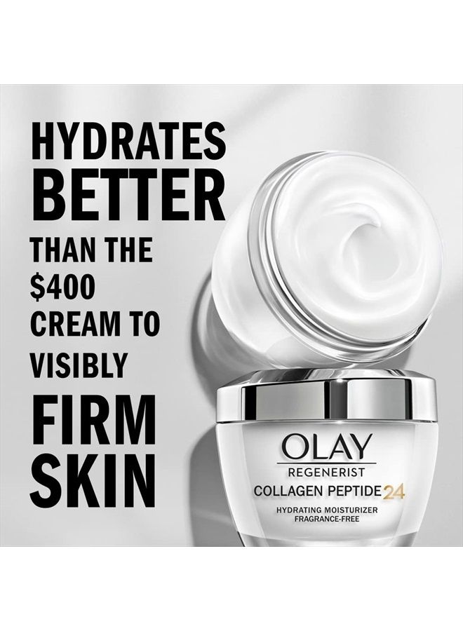 Olay Regenerist Collagen Peptide 24 Face Moisturizer Cream with Niacinamide for Firmer Skin, Anti-Wrinkle Fragrance-Free 1.7 oz, Includes Olay Whip Travel Size for Dry Skin - Image 2