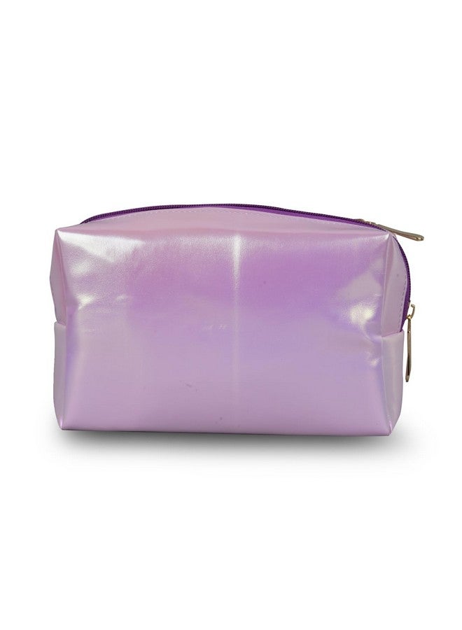 Shamax® Pouches, Makeup Organizer, Cosmetic Travel Organizer Pouch,Zipper Closure Portable Makeup Pouch, Stationery Bag for Students Girls Adults Office with Pockets, Toiletry Bag (Purple) Pack of 2 - Image 3