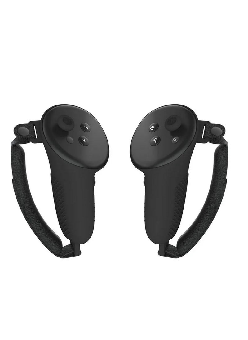 Generic - Silicone Protective Cover Shell Case For Meta Quest 3 VR Headset Head Face Cover Eye Pad Handle Grip Button Cap VR Accessories (Black) - Image 1