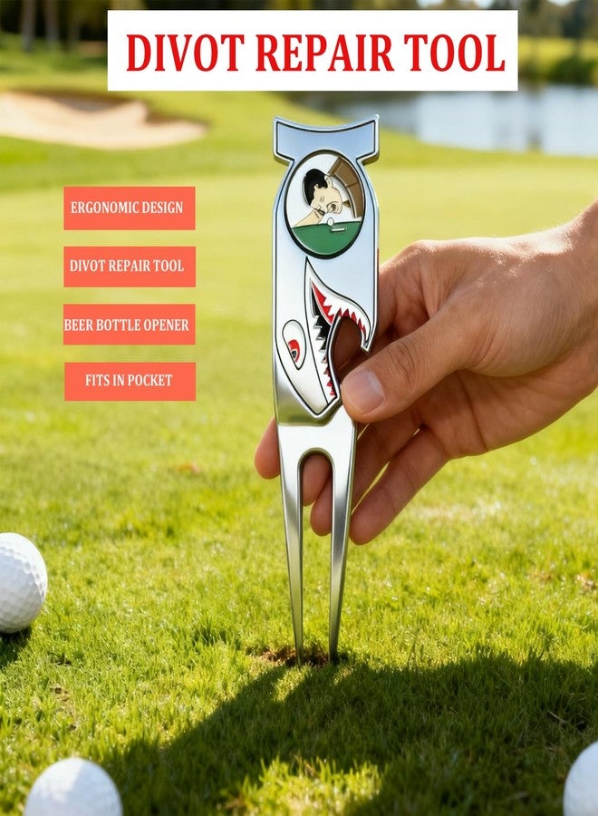 WIGERLON Divot Repair Tool with Ball Marker（1pcs Divot Tool,1 pcs Golf Hat Clip,1pcs Magnetic Ball Marker - Image 3