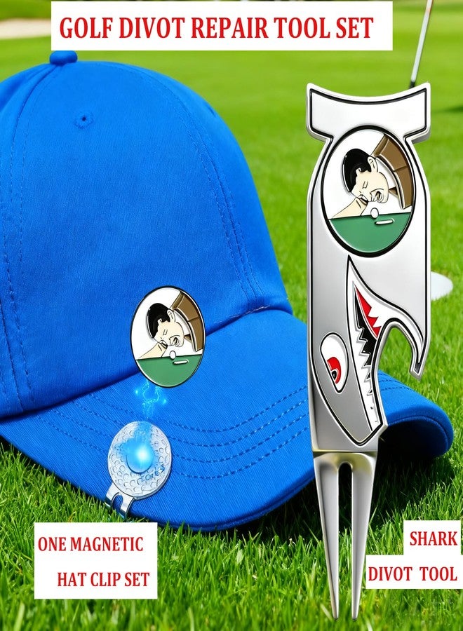 WIGERLON Divot Repair Tool with Ball Marker（1pcs Divot Tool,1 pcs Golf Hat Clip,1pcs Magnetic Ball Marker - Image 2