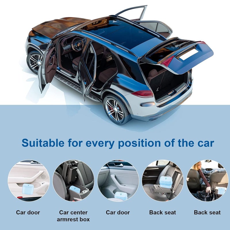 Tulsondai Car Trash Can, Mini Car Bin with Lid 2 Trash Bag Blue, Cute Car Accessories for Storage and Organization，Small Trash Can for car，Bedroom and Office - Image 2