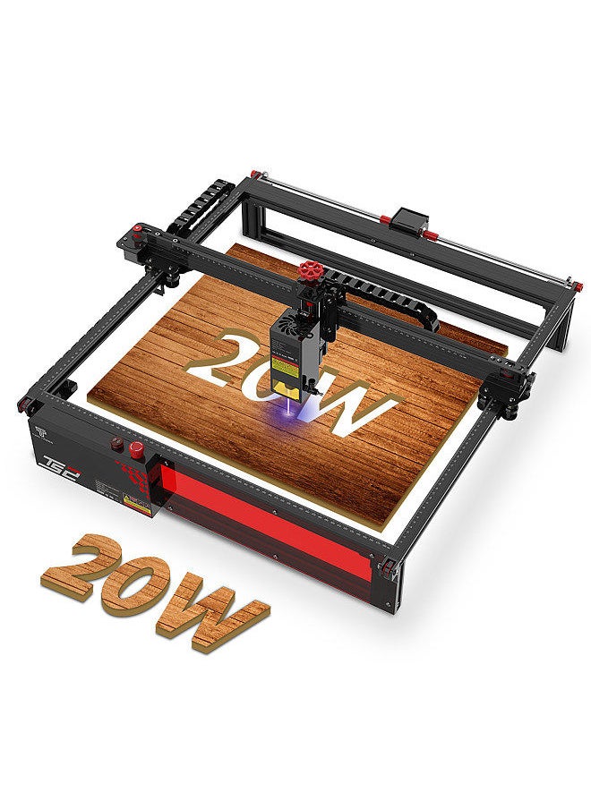 Two Trees - TS2-20W Laser Engraver Professional Engraving Machine Auto Focus with Air Assist 410mm*410mm Large Engraving Area Compressed Spot Technology 20W Laser Power Support Offline Working - Image 1