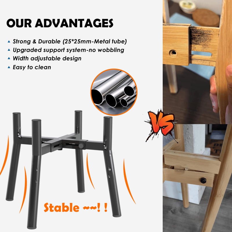 TIDANT Elevated Dog Bowl Stand for Large Dogs, Adjustable Width 7-10.6, 11" Tall Dog Food Water Stand, Bowl Not Included - Image 3