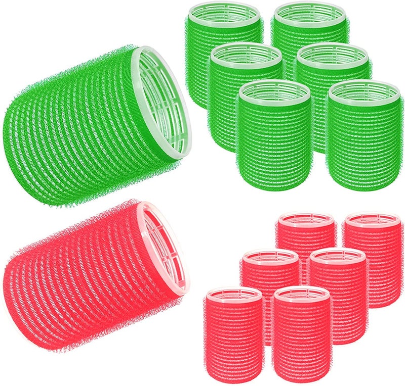 Jumbo Hair Rollers 12 Packs Large Rollers For Hair Self Grip Salon Hairdressing Curlers Hair Curlers Sets DIY Curly Hairstyle Colors May Vary 6xJumbo6xLarge