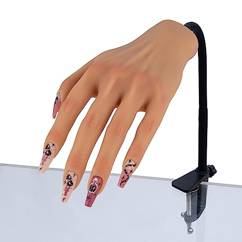 KnowU Silicone Practice Hand for Acrylic Nails Mannequin Hands for Nails Practice with Adjustable Bracket Life Size Fake Hand for DIY NailsNail Art BeginnersNail Salon Artists - Image 2