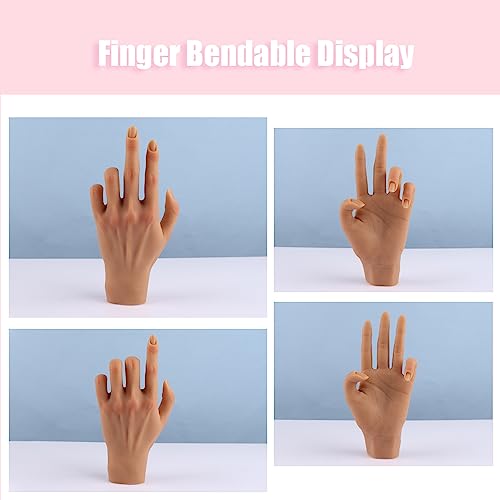 KnowU Silicone Practice Hand for Acrylic Nails Mannequin Hands for Nails Practice with Adjustable Bracket Life Size Fake Hand for DIY NailsNail Art BeginnersNail Salon Artists - Image 5