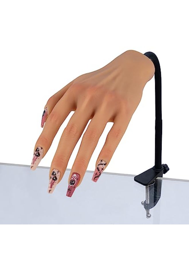KnowU Silicone Practice Hand for Acrylic Nails Mannequin Hands for Nails Practice with Adjustable Bracket Life Size Fake Hand for DIY NailsNail Art BeginnersNail Salon Artists - Image 1