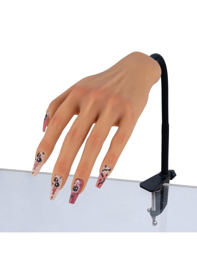 KnowU Silicone Practice Hand for Acrylic Nails Mannequin Hands for Nails Practice with Adjustable Bracket Life Size Fake Hand for DIY NailsNail Art BeginnersNail Salon Artists - Image 3