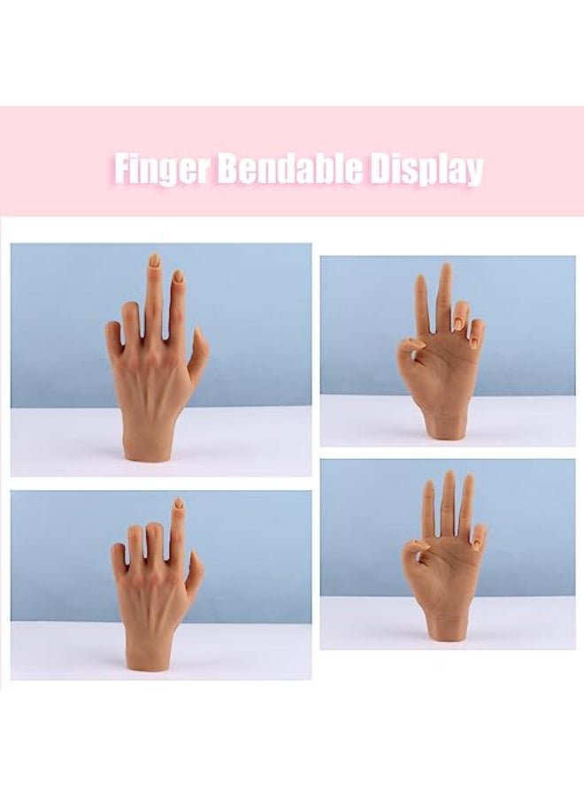 KnowU Silicone Practice Hand for Acrylic Nails Mannequin Hands for Nails Practice with Adjustable Bracket Life Size Fake Hand for DIY NailsNail Art BeginnersNail Salon Artists - Image 4