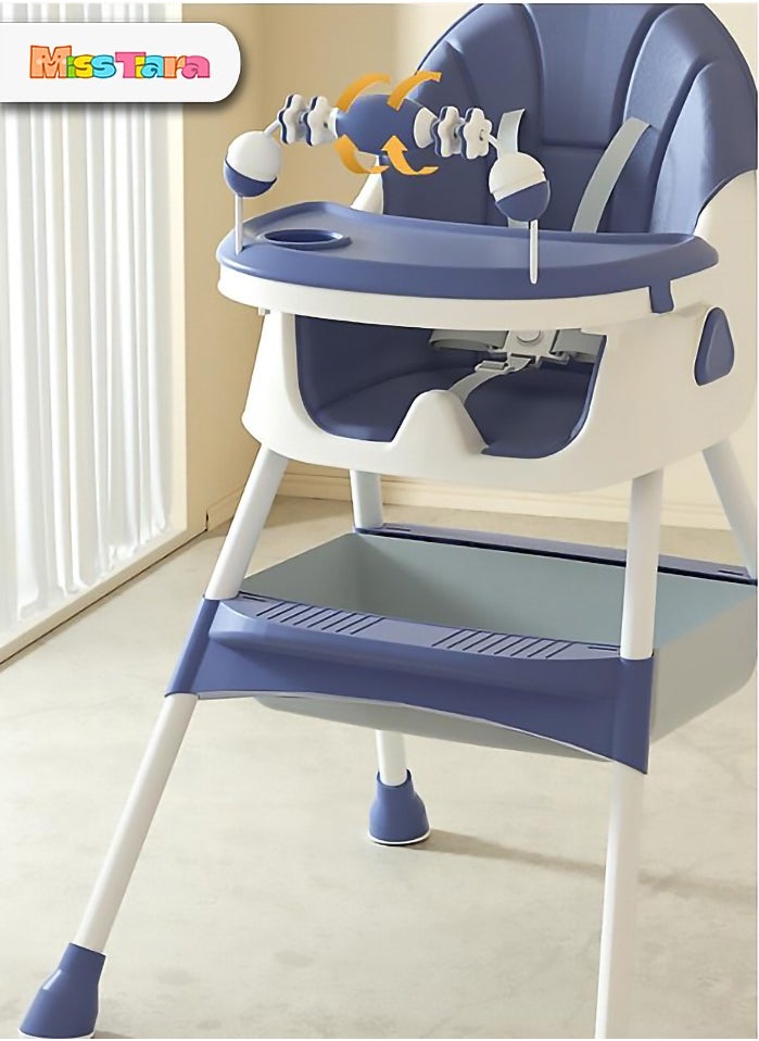 Baby High Chair for Toddlers, Foldable High Chairs with Adjustable Seat Heigh Recline with 4 Wheels and Removable Tray