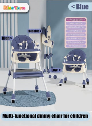 Baby High Chair for Toddlers, Foldable High Chairs with Adjustable Seat Heigh Recline with 4 Wheels and Removable Tray - pzsku/Z0E3D525612BEB8105196Z/45/_/1732682511/b8dd4bb2-3d9a-43a4-9dfe-eb30cc0fc600