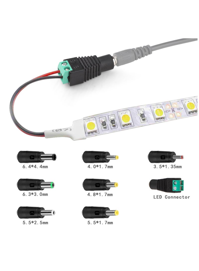 Youque 8 in 1 Universal 12V Power Adapter Connector Charging Cable with 8 Connector Trips for LED Strip Lights Wireless Router USB HUB Switches Security Cameras CCTV indoor and out door DVR Boxes TV Box Power - Image 2