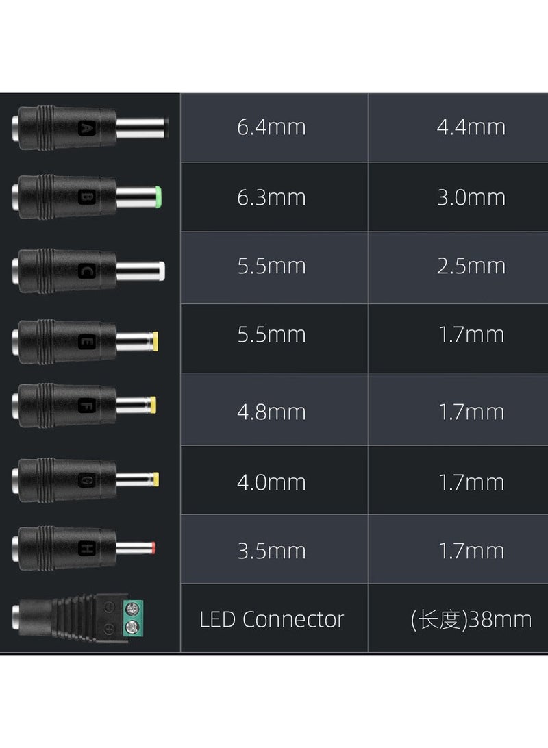 Youque 8 in 1 Universal 12V Power Adapter Connector Charging Cable with 8 Connector Trips for LED Strip Lights Wireless Router USB HUB Switches Security Cameras CCTV indoor and out door DVR Boxes TV Box Power - Image 5