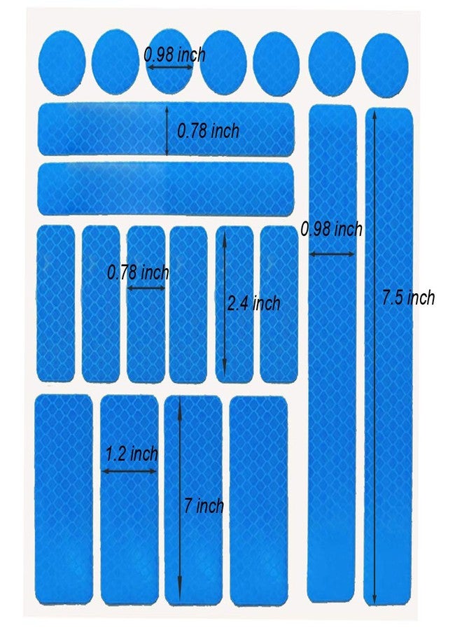 Leasinder 55 Pcs Reflective Stickers for Helmet Bicycle Reflective Tape Night Safety Stickers Decals for Motorcycle, Helmets, Bike, Strollers, Wheelchairs, Scooter, Wheelchairs (Blue) - Image 4