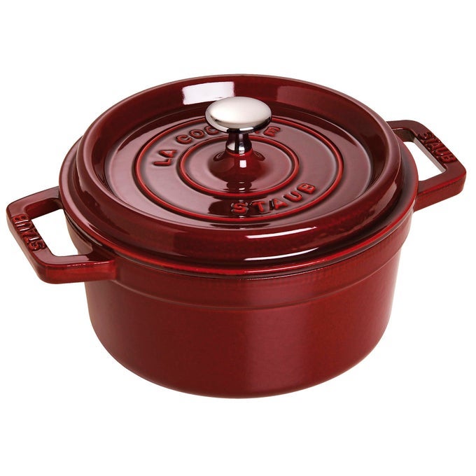 1102287 COCOTTE ROUND 22CM GRENADINE RED