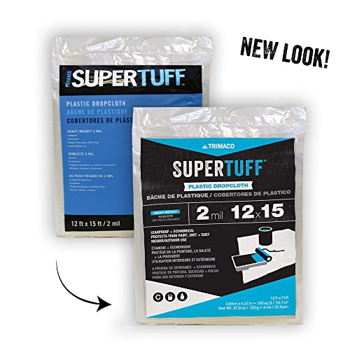 Trimaco SuperTuff 2 mil Plastic Dropcloth, 12-feet x 15-feet - Image 2