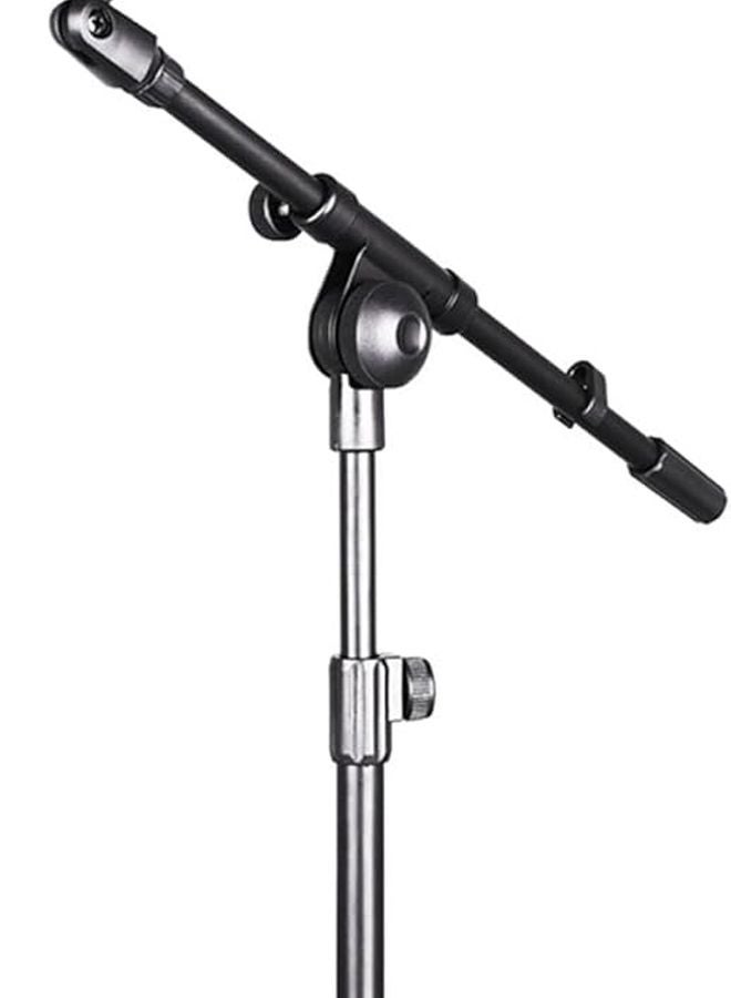 Adjustable Height Black Desktop Microphone Stand for Conference Streaming Podcast Recording - Image 1
