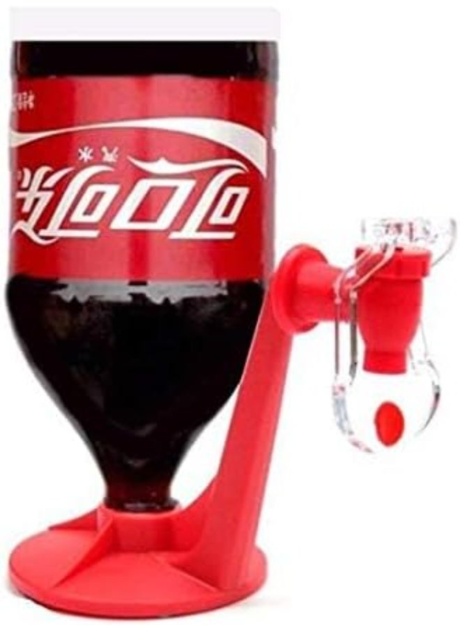 Cold carbonated beverage dispenser, foam-retaining, operates manually, suitable for cola and water bottles, turns the bottle into an easy-to-use dispenser. Color: red. - Image 3