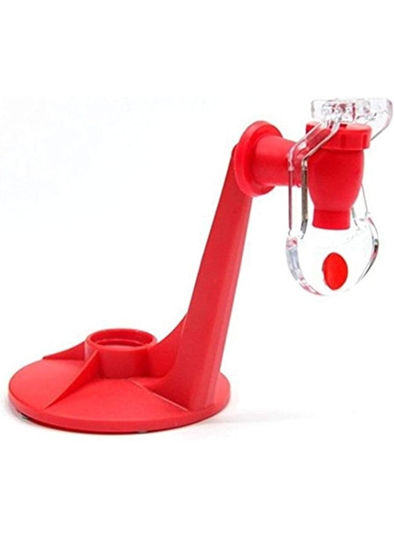 Cold carbonated beverage dispenser, foam-retaining, operates manually, suitable for cola and water bottles, turns the bottle into an easy-to-use dispenser. Color: red. - Image 4